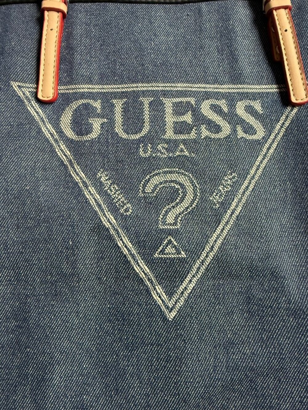 GUESS | Denim Y2K Logo Large Shoulder Tote Bag - Picture 2 of 15